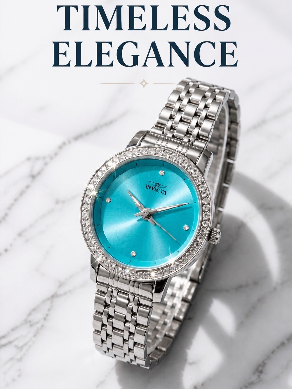 Angel Quartz Crystal Tiffany Blue Dial
